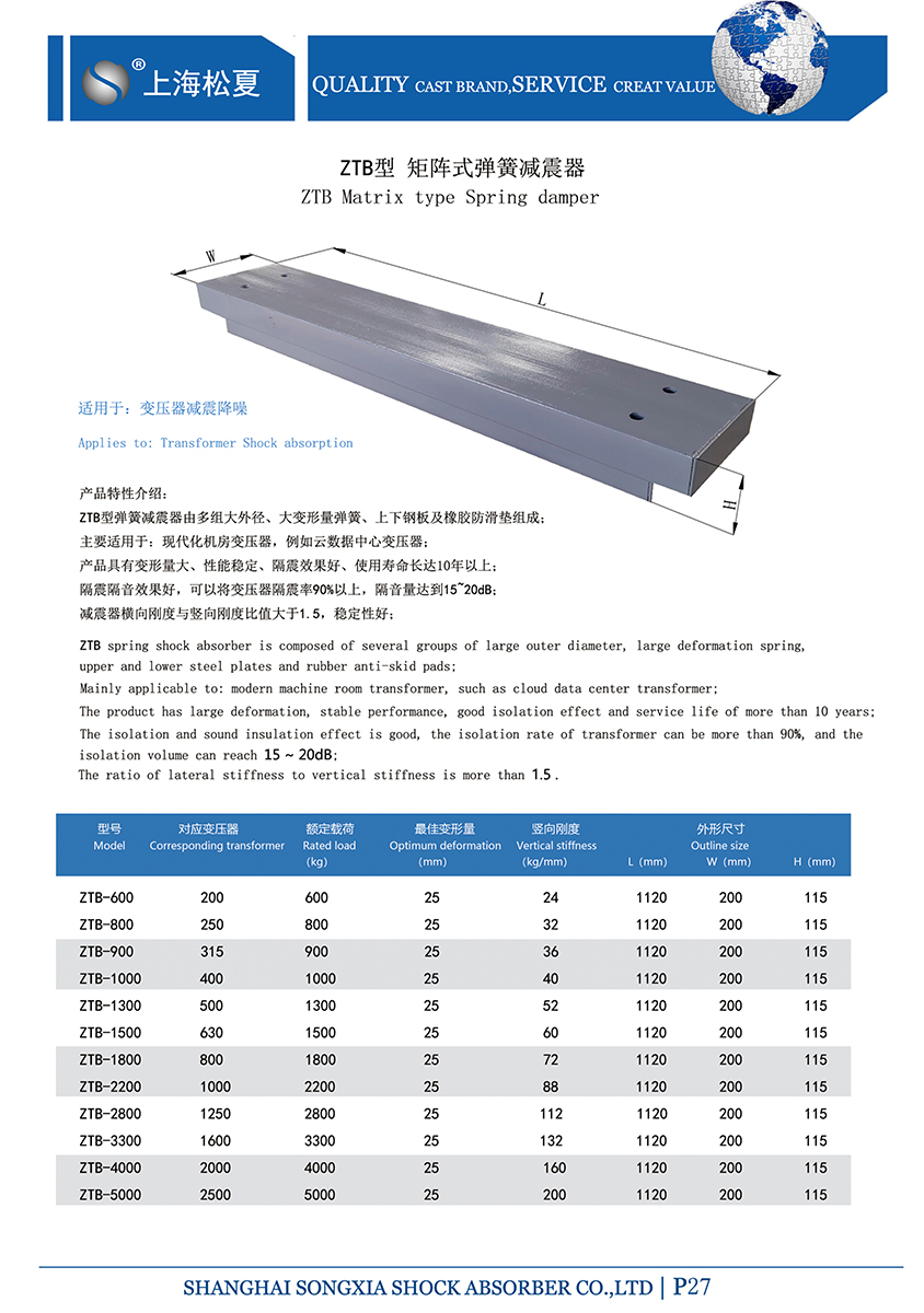 矩陣式<a href='http://www.lamborchina.com' target='_blank'><u>彈簧減震器</u></a>-變壓器專用